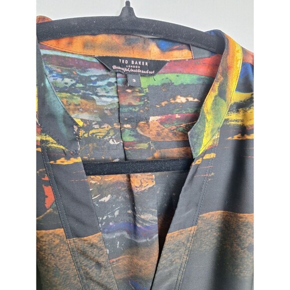 Ted Baker Pennii Artistic Palette Print Blouse Women's Ted Size 3 - Picture 3 of 9